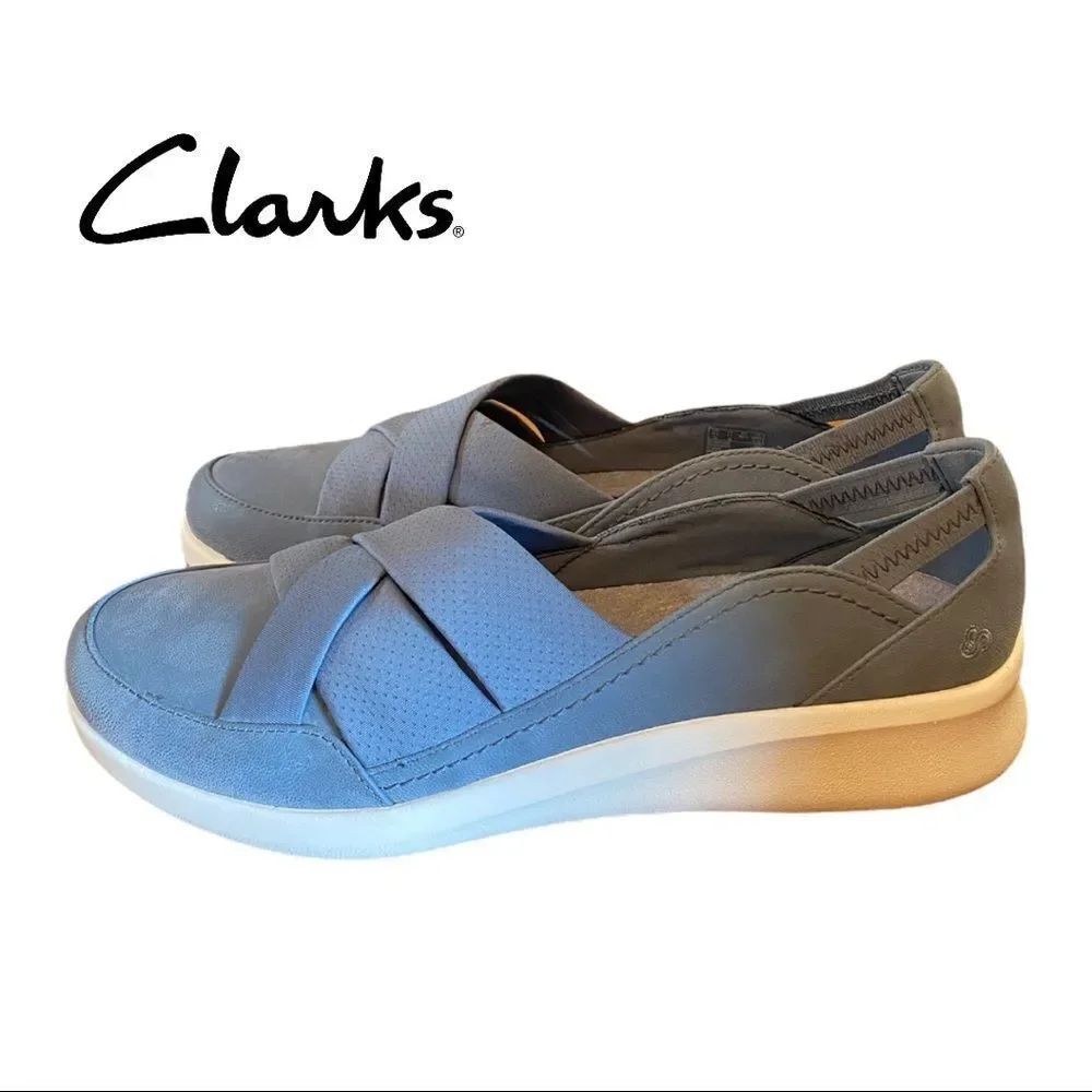 New in Box NIB Clarks Cloudsteppers Sillian 2.0 Star Blue Grey Flats Loafers 11